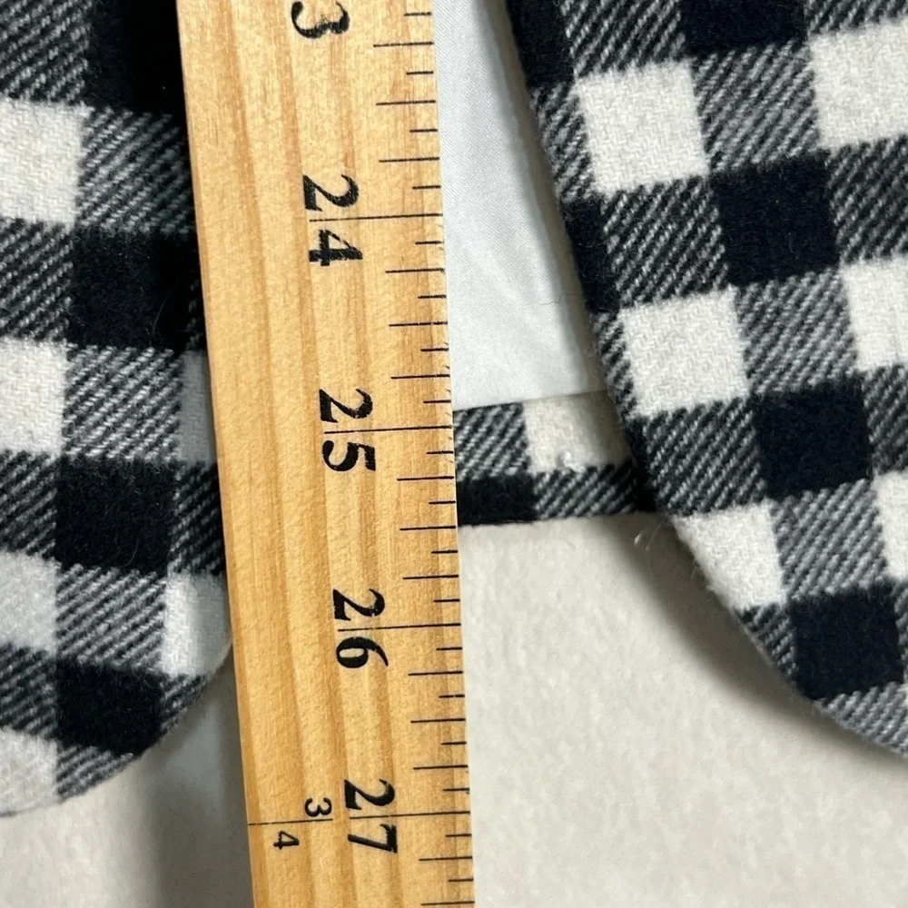 J Crew Size 8 Wool Blackwatch Tartan Gingham Brass Button Large Check Blazer EUc